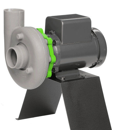 Storm 10 High Static Pressure Direct Drive Forward Curve Polypropylene Blower on stainless steel stand