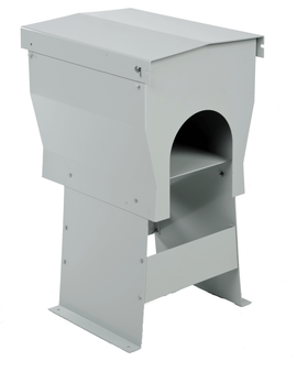 Aluminum Weather Hood with Enclosed Pedestal, perfect for rain, sleet, and snow, in Gray Color compatible with all Plastec corrosion and explosion resistant blowers and fan systems
